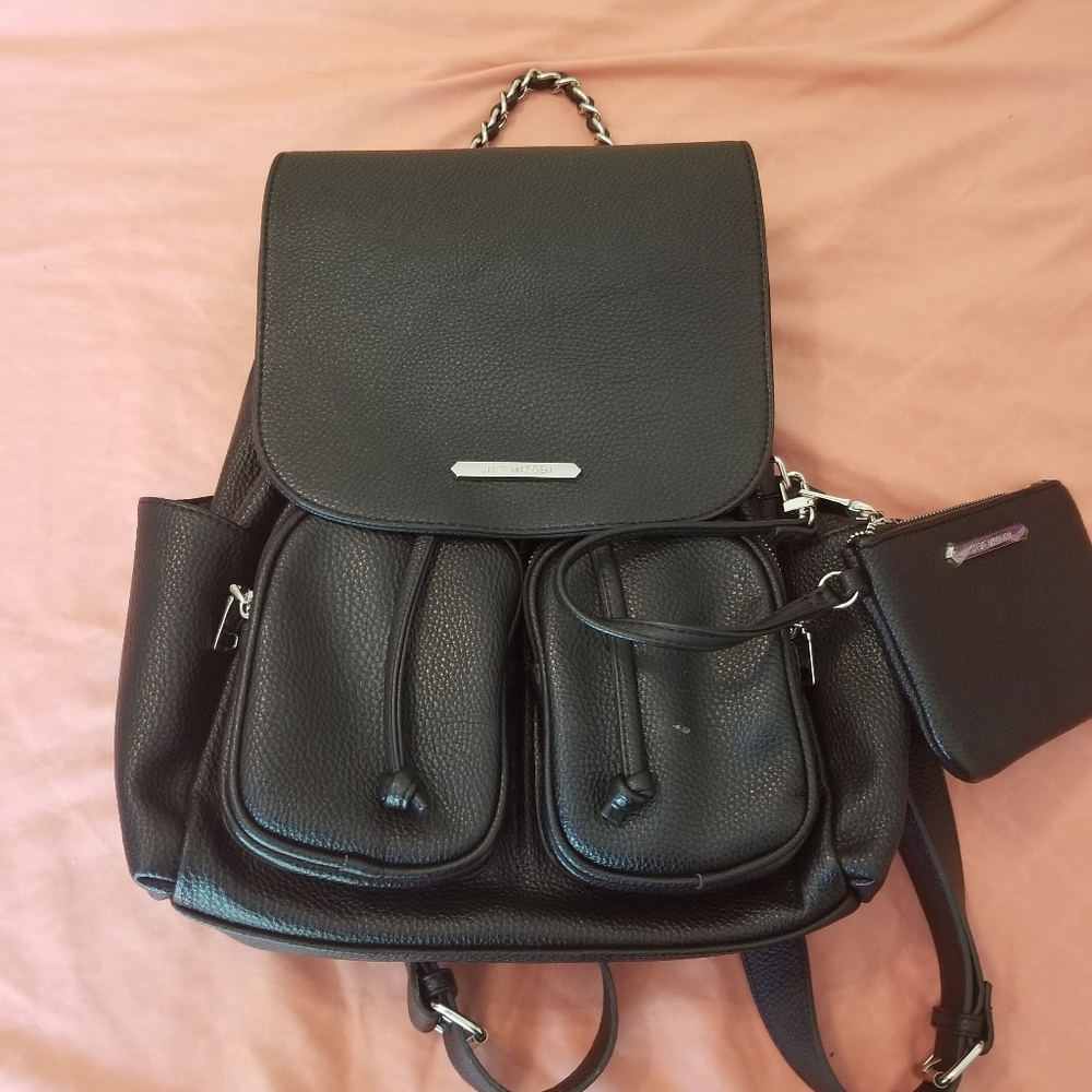 Steve madden black leather backpack